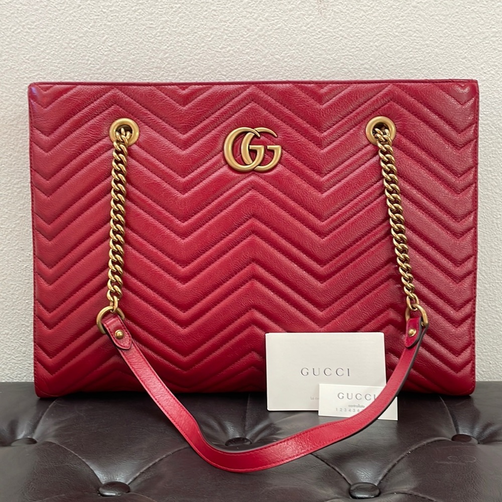 GG Marmont Medium Matelassé Calfskin Tote Bag